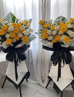 丧葬花圈网上订购,订白事花圈花篮,殡仪馆代送花圈-订花圈